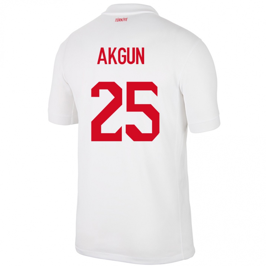 Women Football Turkey Yunus Akgün #25 White Home Jersey 24-26 T-Shirt Nz