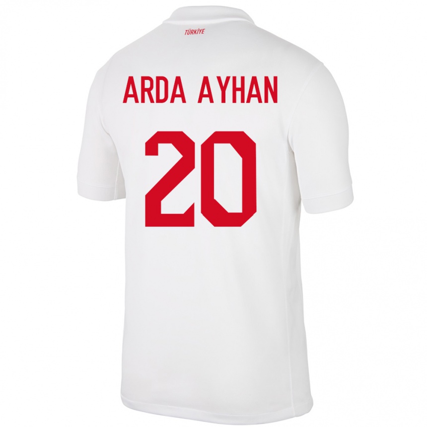 Women Football Turkey Murat Arda Ayhan #20 White Home Jersey 24-26 T-Shirt Nz