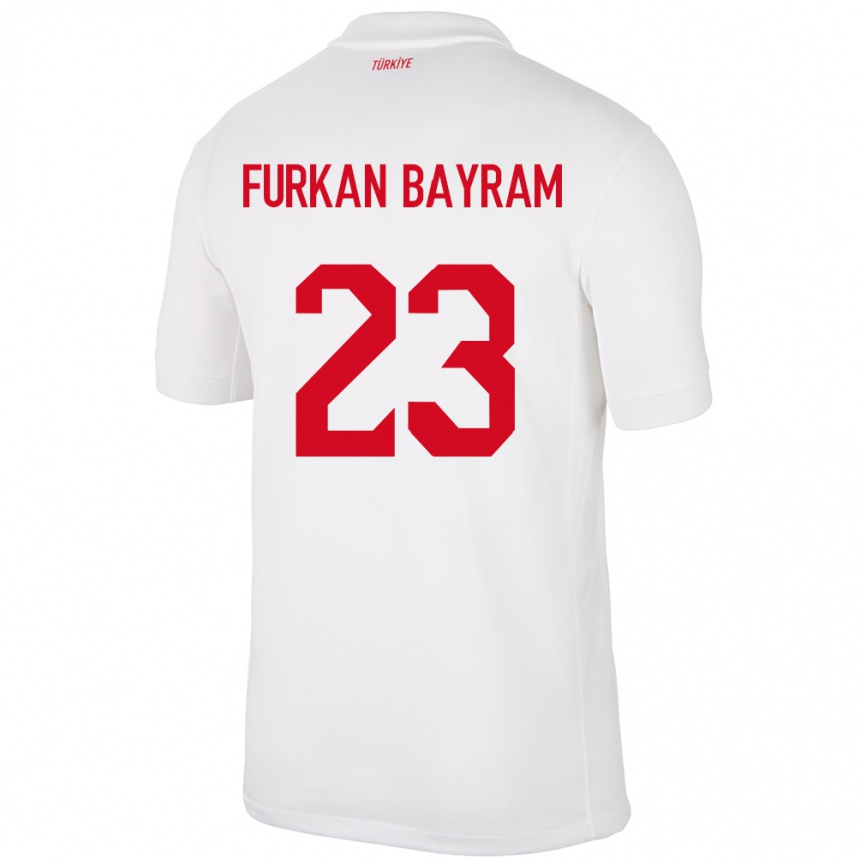 Women Football Turkey Mert Furkan Bayram #23 White Home Jersey 24-26 T-Shirt Nz