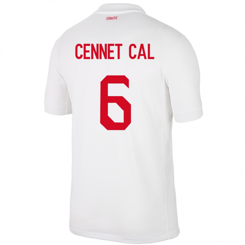 Women Football Turkey Meryem Cennet Çal #6 White Home Jersey 24-26 T-Shirt Nz