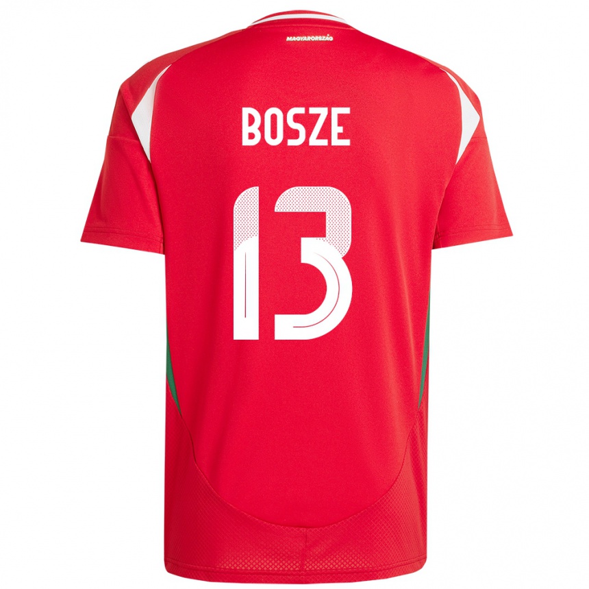 Women Football Hungary Levente Bősze #13 Red Home Jersey 24-26 T-Shirt Nz