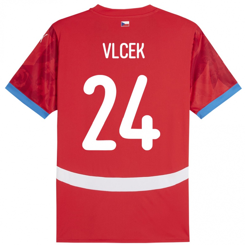 Women Football Czech Republic Tomas Vlcek #24 Red Home Jersey 24-26 T-Shirt Nz