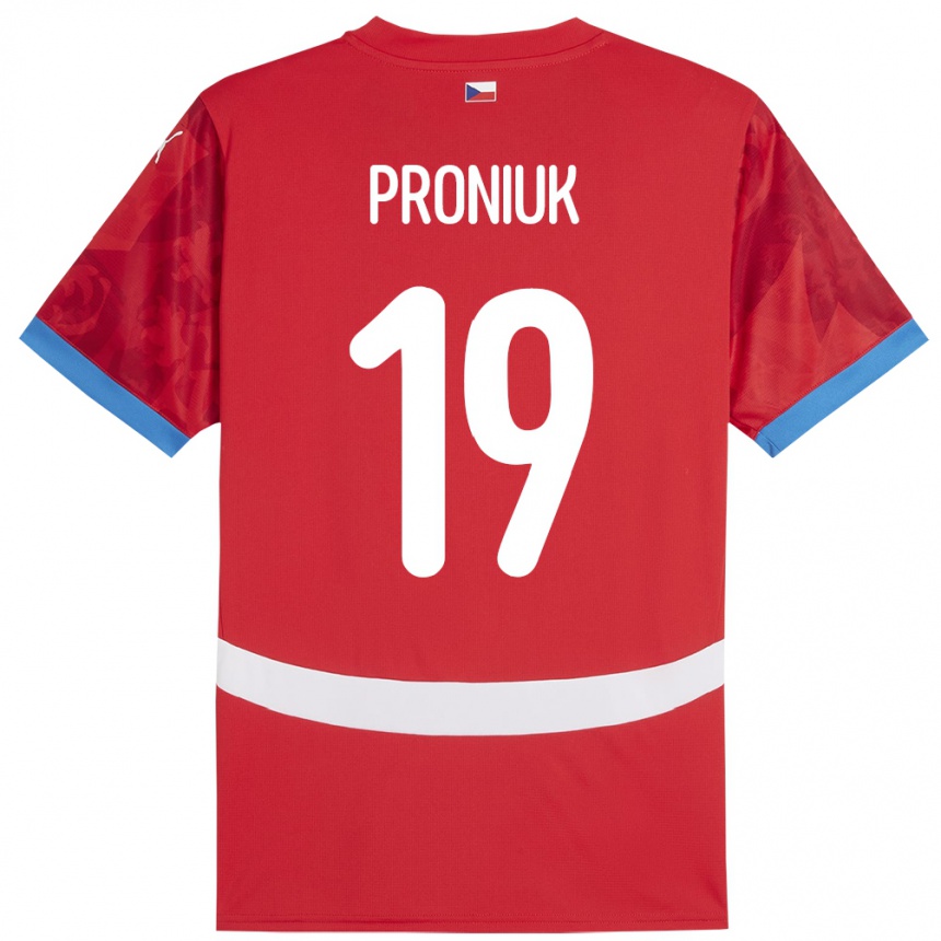 Women Football Czech Republic Adam Proniuk #19 Red Home Jersey 24-26 T-Shirt Nz