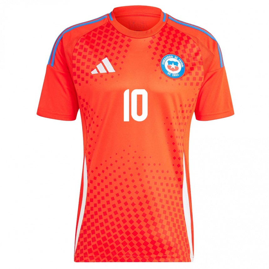 Women Football Chile Ignacio Vásquez #10 Red Home Jersey 24-26 T-Shirt Nz