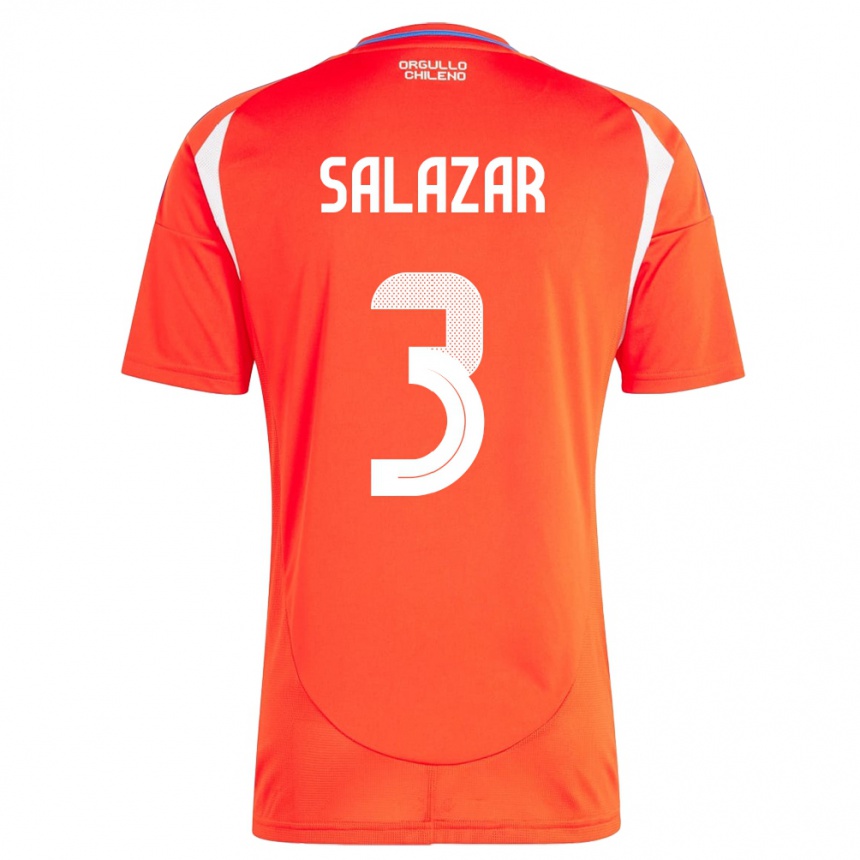 Women Football Chile Yahir Salazar #3 Red Home Jersey 24-26 T-Shirt Nz