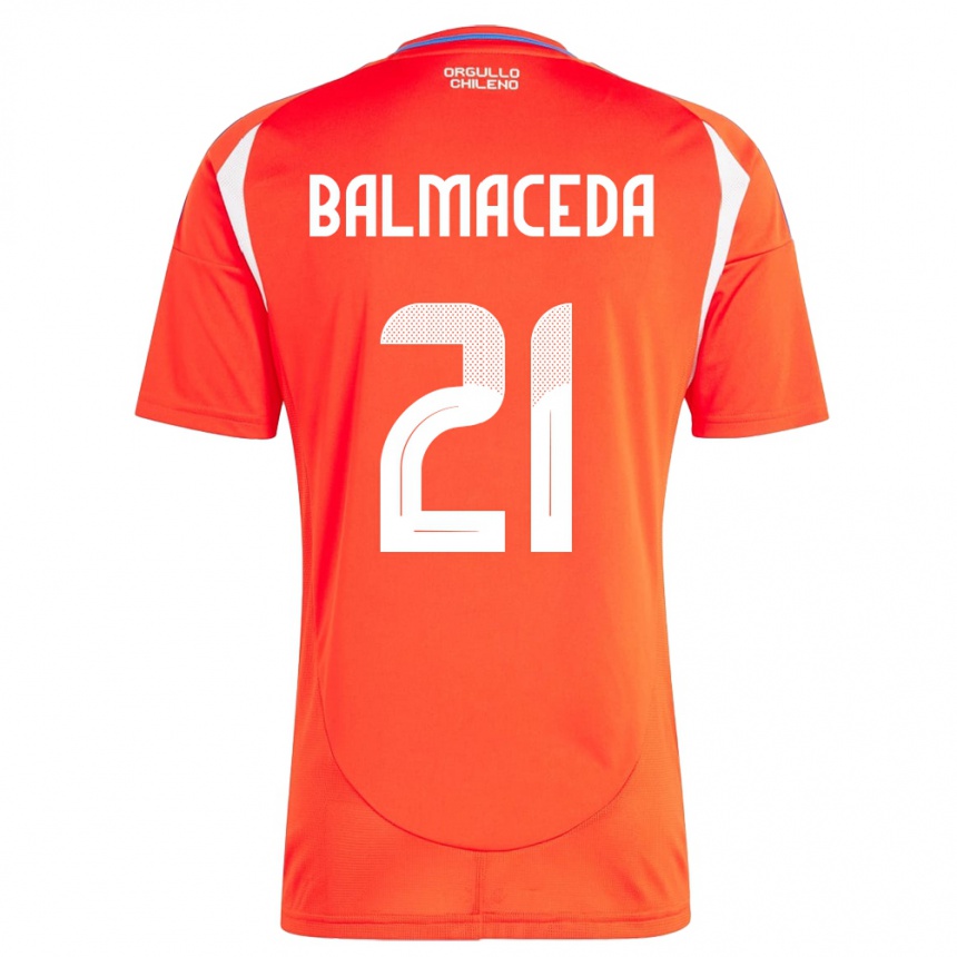 Women Football Chile Rosario Balmaceda #21 Red Home Jersey 24-26 T-Shirt Nz