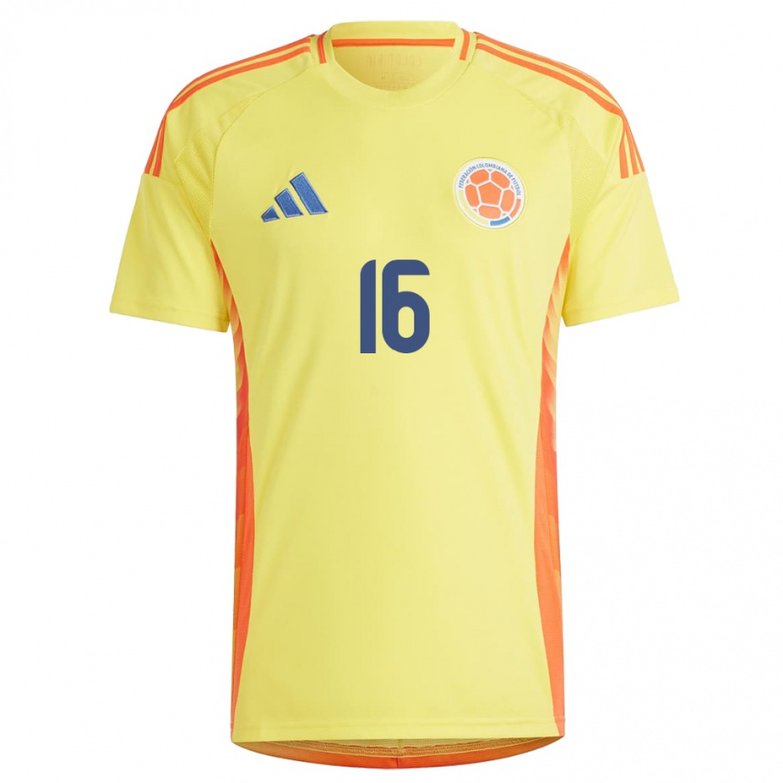 Women Football Colombia Lady Andrade #16 Yellow Home Jersey 24-26 T-Shirt Nz