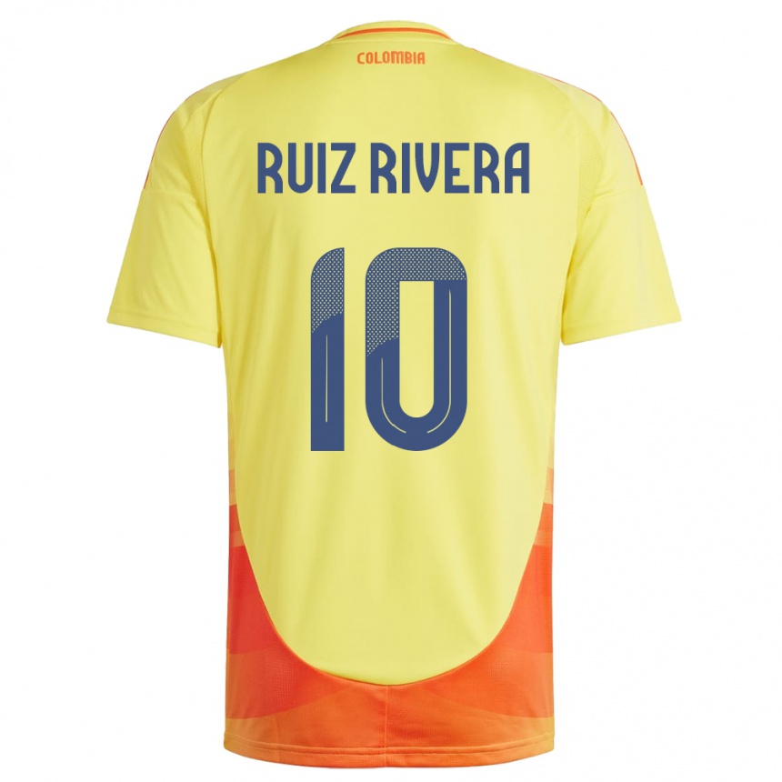 Women Football Colombia Daniel Ruiz Rivera #10 Yellow Home Jersey 24-26 T-Shirt Nz