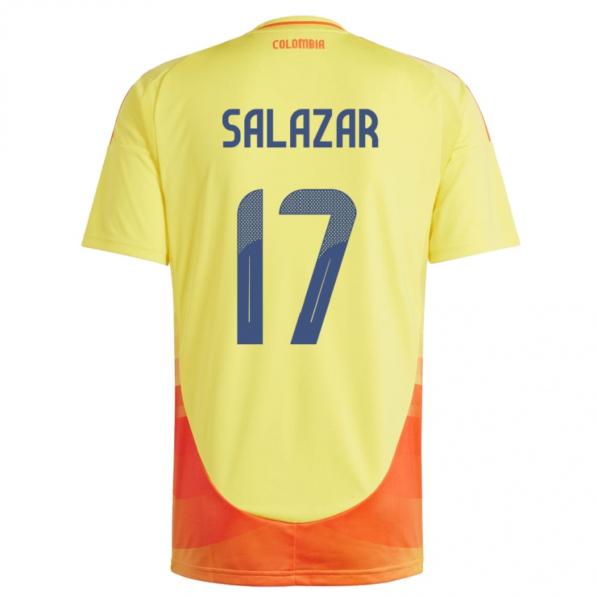 Women Football Colombia Andrés Salazar #17 Yellow Home Jersey 24-26 T-Shirt Nz