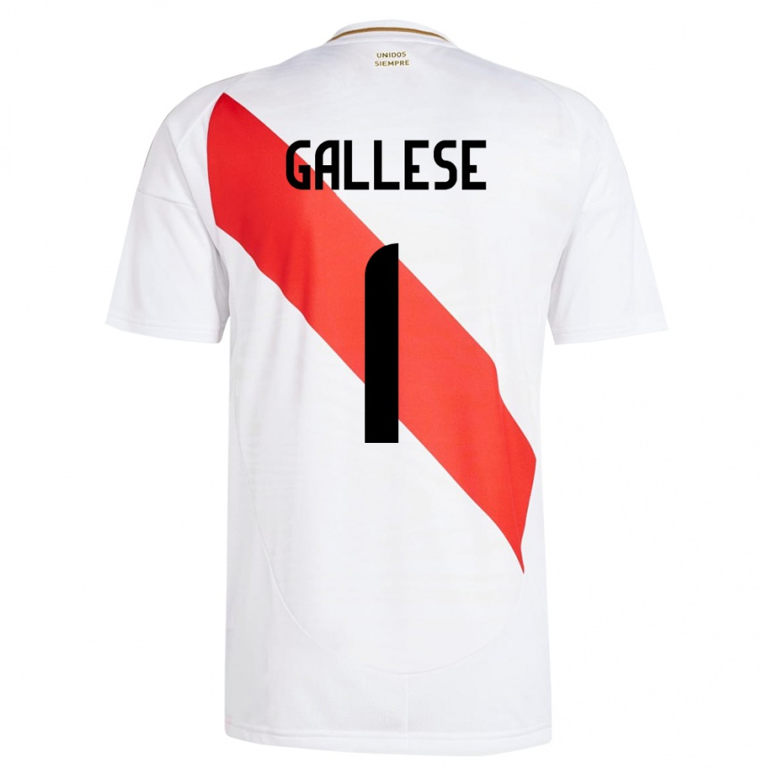 Women Football Peru Pedro Gallese #1 White Home Jersey 24-26 T-Shirt Nz