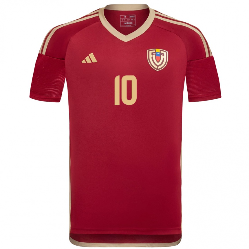 Women Football Venezuela Enyerliannys Higuera #10 Burgundy Home Jersey 24-26 T-Shirt Nz