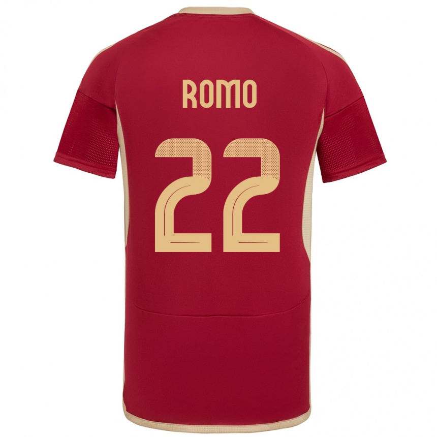 Women Football Venezuela Rafael Romo #22 Burgundy Home Jersey 24-26 T-Shirt Nz