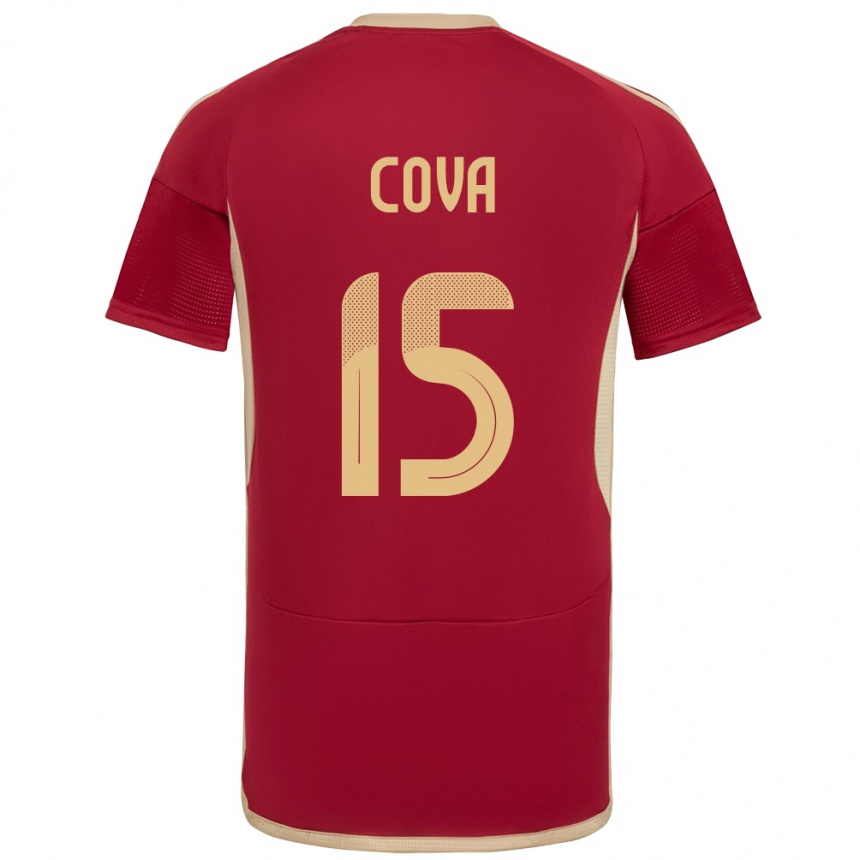 Women Football Venezuela Adrián Cova #15 Burgundy Home Jersey 24-26 T-Shirt Nz