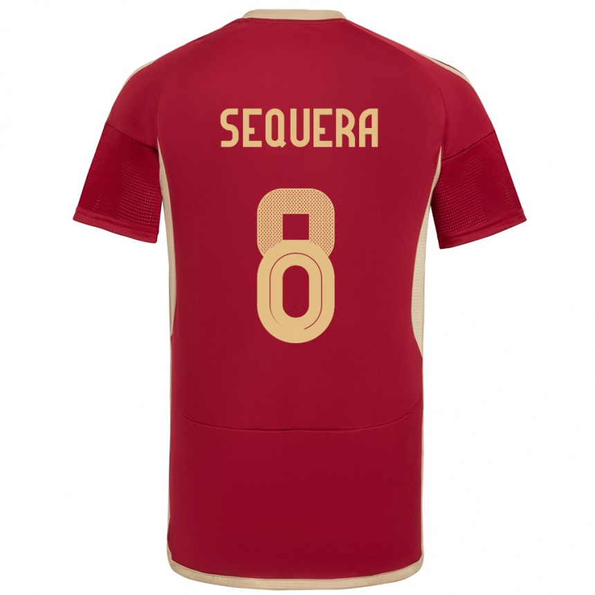 Women Football Venezuela Giovanny Sequera #8 Burgundy Home Jersey 24-26 T-Shirt Nz