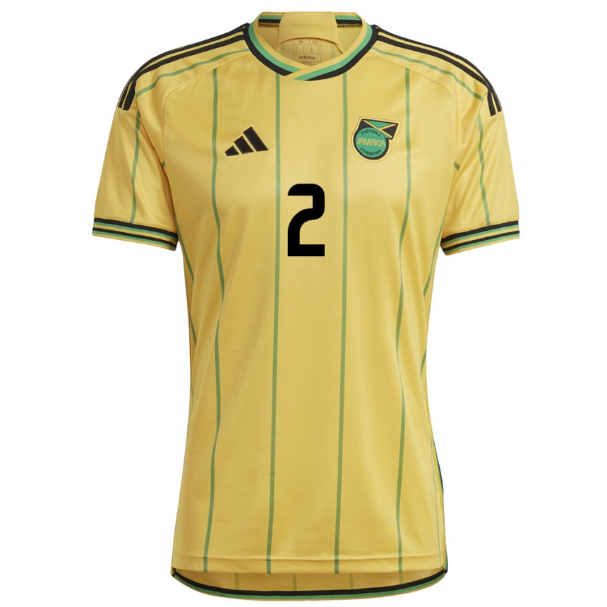 Women Football Jamaica Dexter Lembikisa #2 Yellow Home Jersey 24-26 T-Shirt Nz