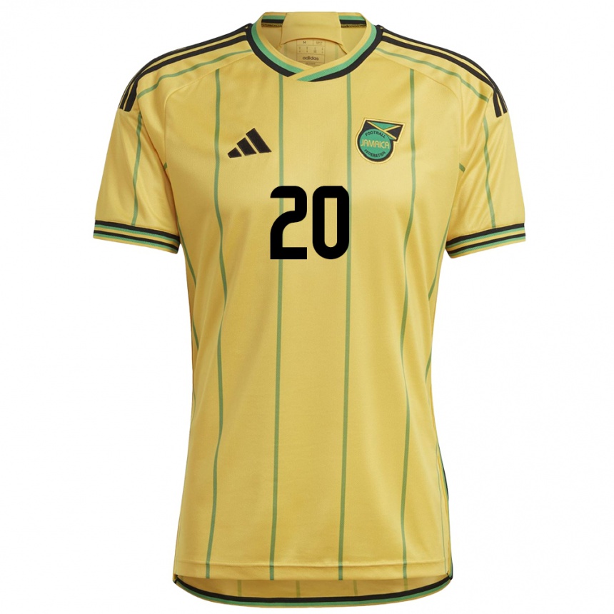 Women Football Jamaica Dunsting Cohen #20 Yellow Home Jersey 24-26 T-Shirt Nz