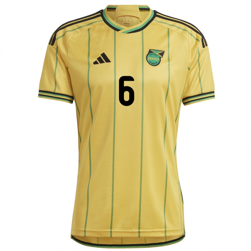 Women Football Jamaica Lauren Reid #6 Yellow Home Jersey 24-26 T-Shirt Nz