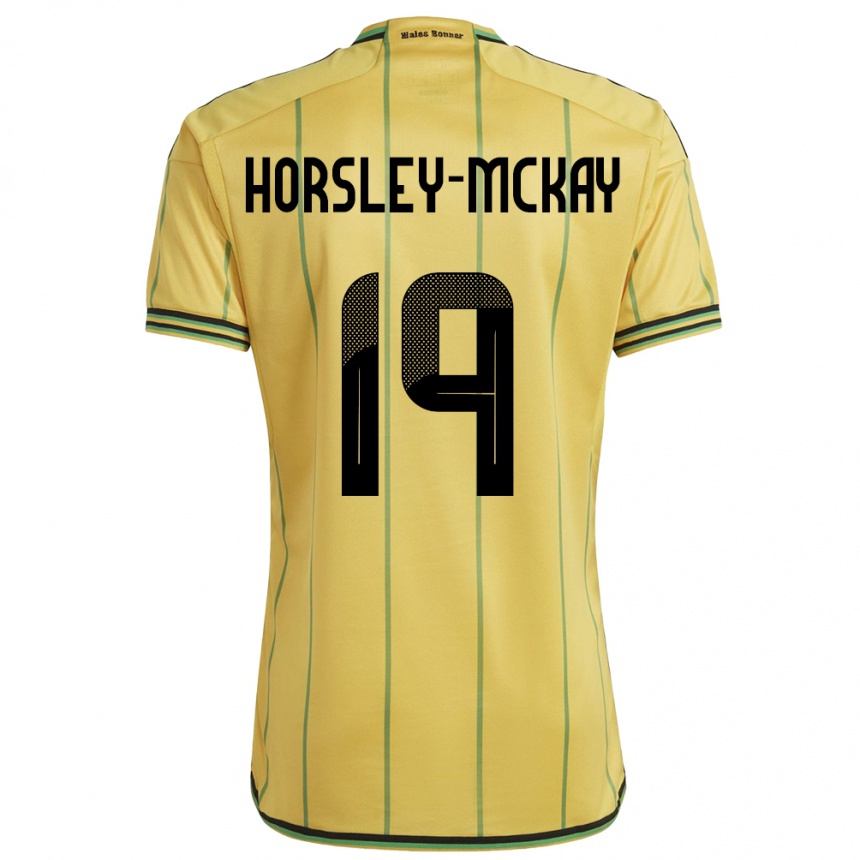 Women Football Jamaica Kyron Horsley-Mckay #19 Yellow Home Jersey 24-26 T-Shirt Nz