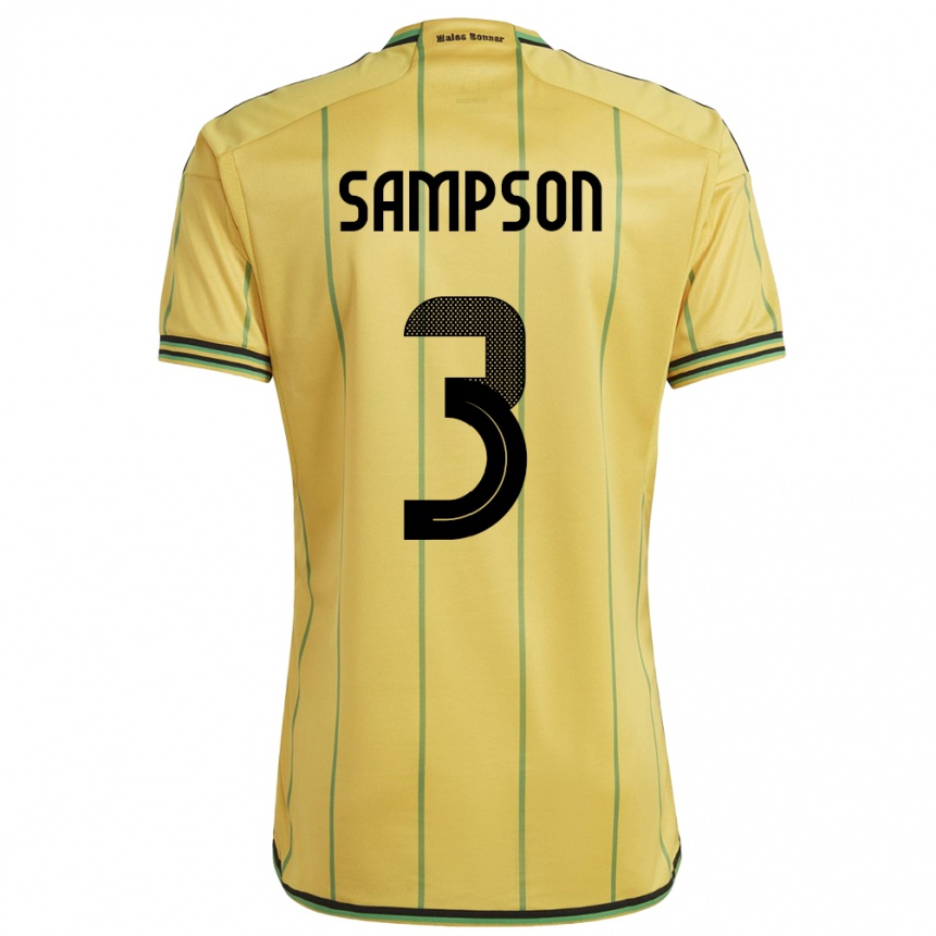 Women Football Jamaica Vyan Sampson #3 Yellow Home Jersey 24-26 T-Shirt Nz