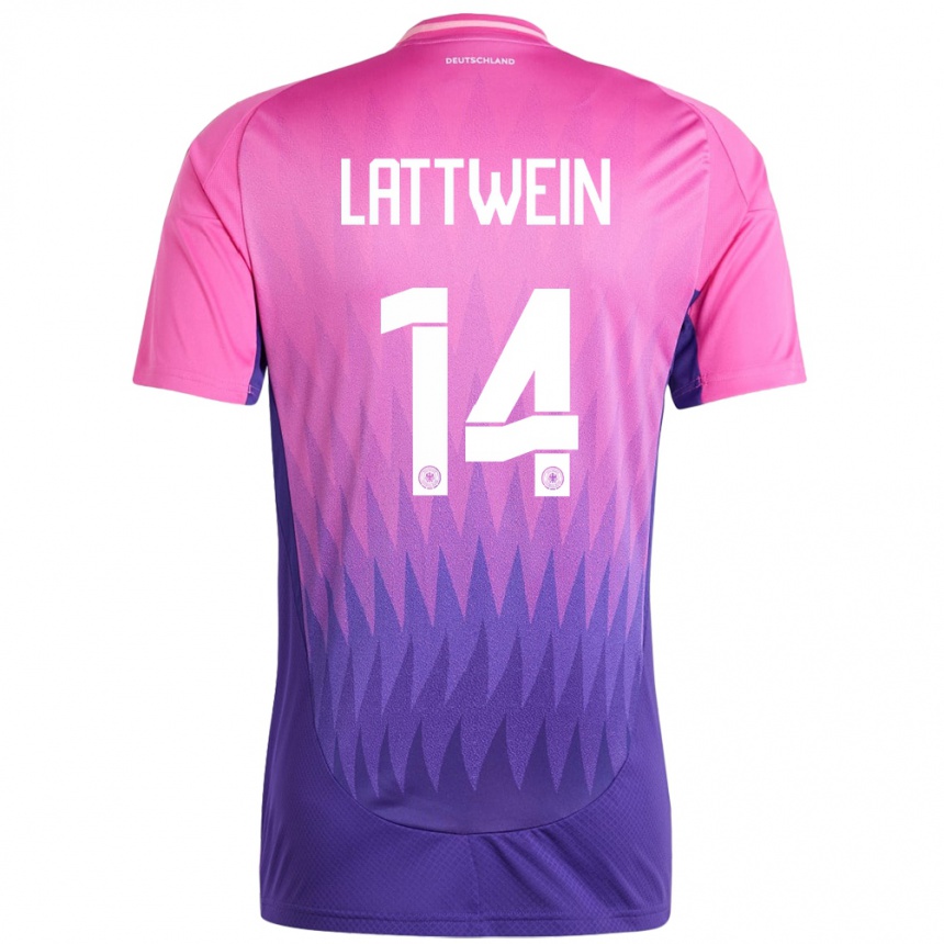 Women Football Germany Lena Lattwein #14 Pink Purple Away Jersey 24-26 T-Shirt Nz