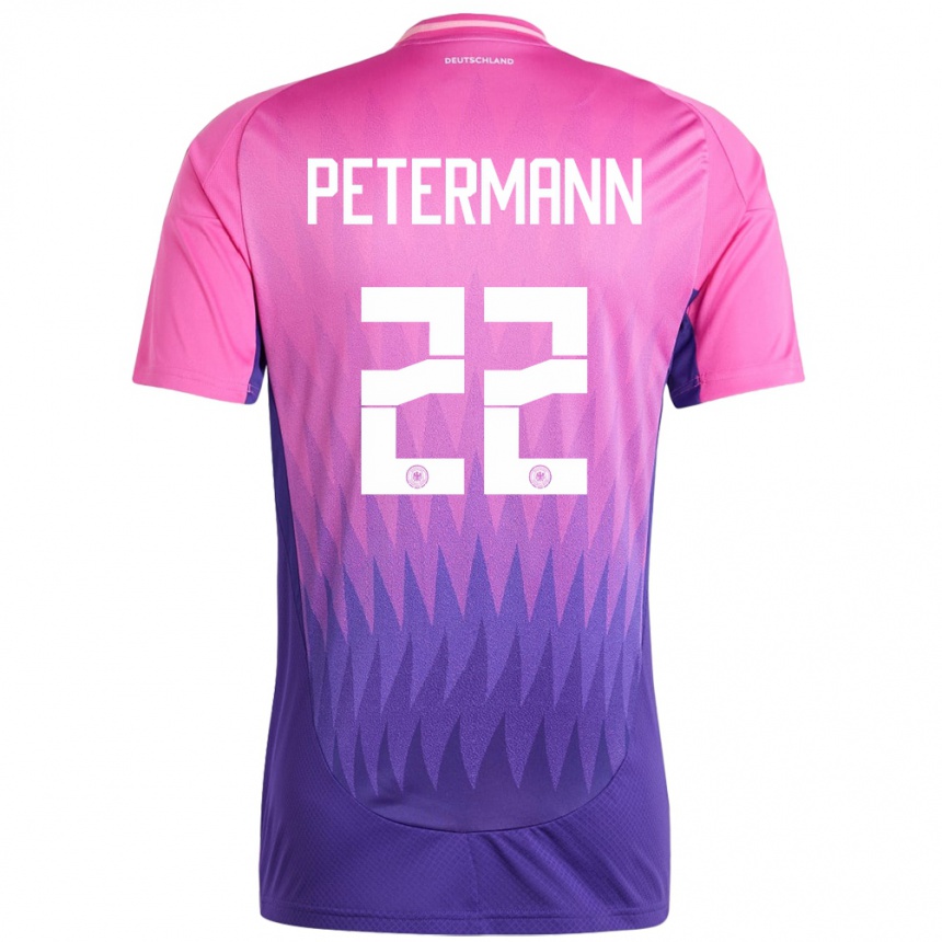 Women Football Germany Lena Petermann #22 Pink Purple Away Jersey 24-26 T-Shirt Nz