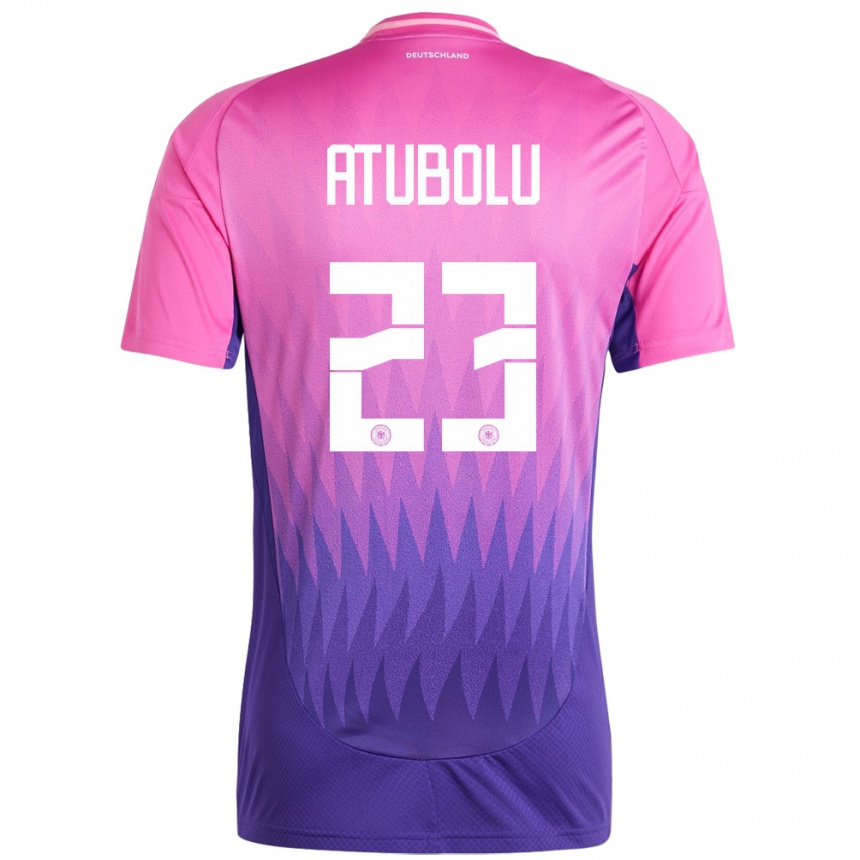 Women Football Germany Noah Atubolu #23 Pink Purple Away Jersey 24-26 T-Shirt Nz