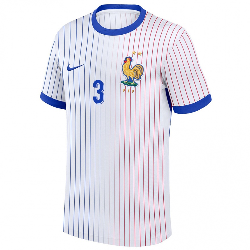 Women Football France Jaouen Hadjam #3 White Away Jersey 24-26 T-Shirt Nz