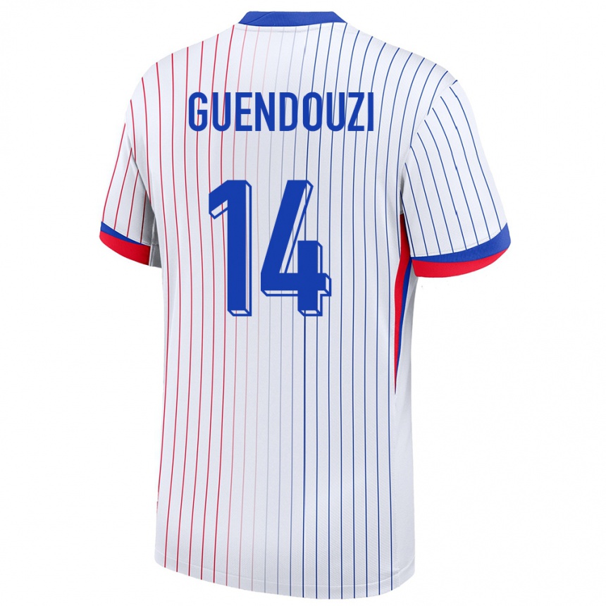 Women Football France Matteo Guendouzi #14 White Away Jersey 24-26 T-Shirt Nz