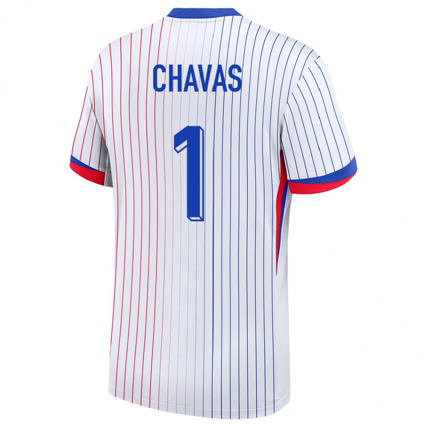 Women Football France Mylene Chavas #1 White Away Jersey 24-26 T-Shirt Nz