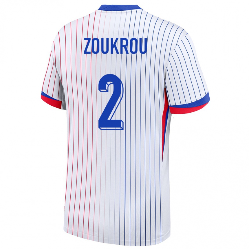 Women Football France Tanguy Zoukrou #2 White Away Jersey 24-26 T-Shirt Nz