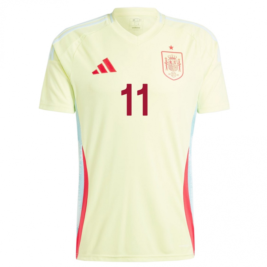 Women Football Spain Alexia Putellas #11 Yellow Away Jersey 24-26 T-Shirt Nz