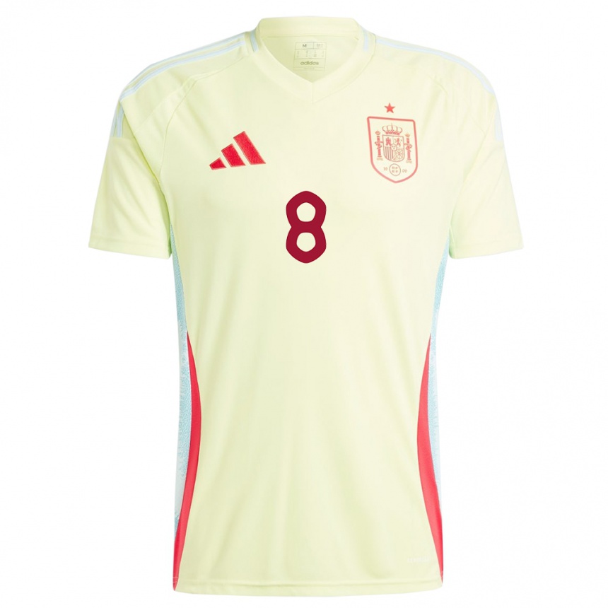 Women Football Spain Koke #8 Yellow Away Jersey 24-26 T-Shirt Nz