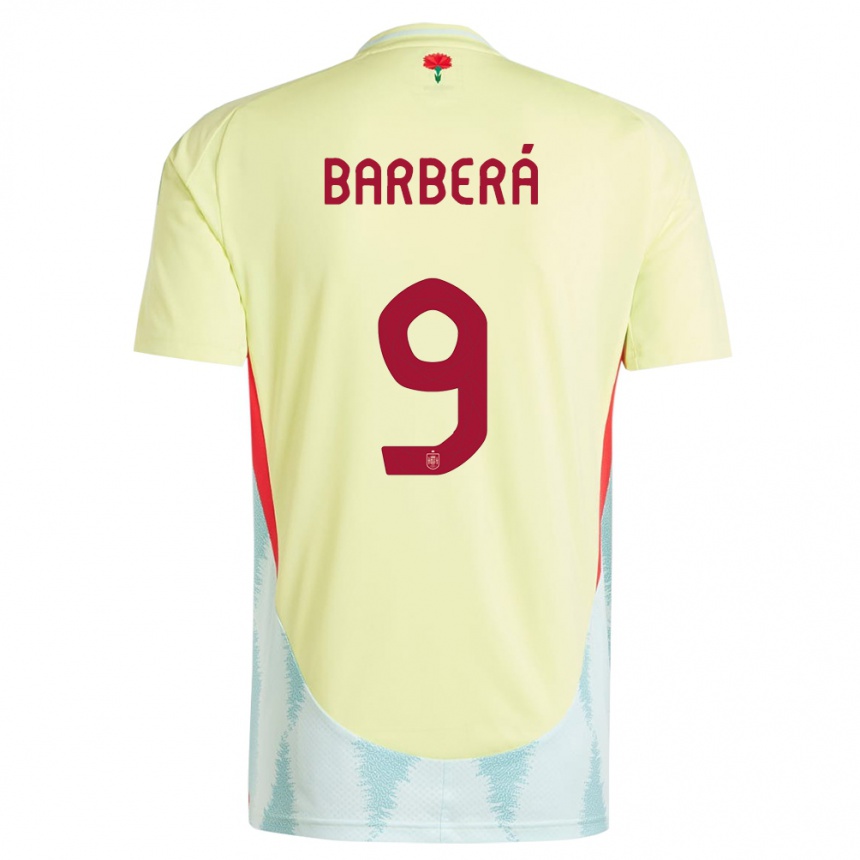 Women Football Spain Victor Barbera #9 Yellow Away Jersey 24-26 T-Shirt Nz