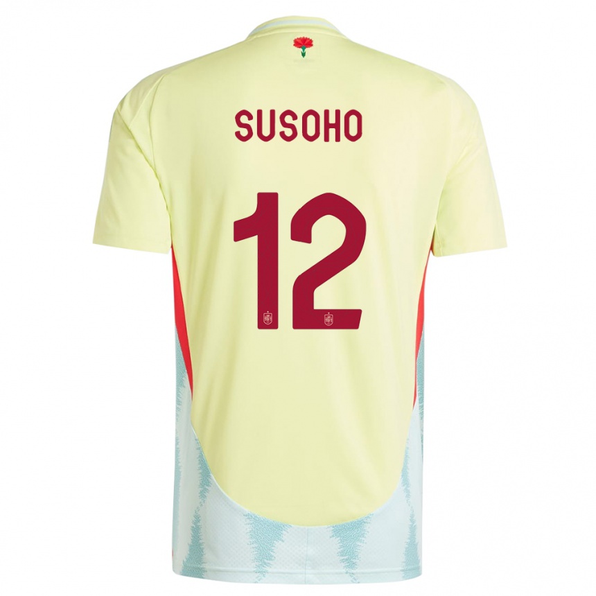 Women Football Spain Mahamadou Susoho #12 Yellow Away Jersey 24-26 T-Shirt Nz