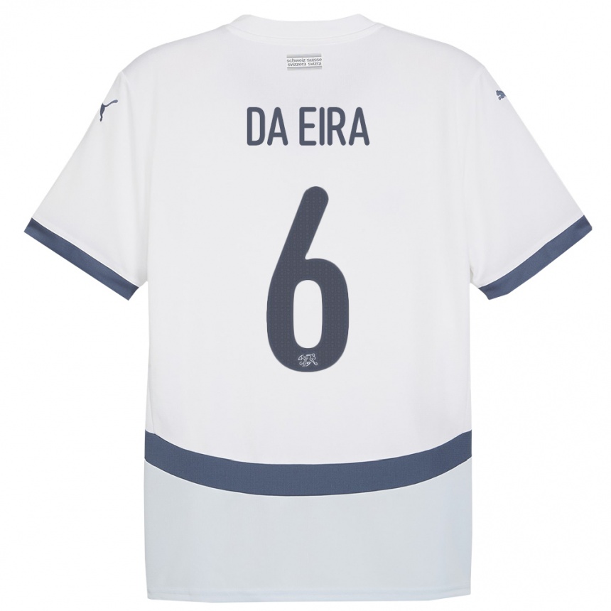 Women Football Switzerland Stefanie Da Eira #6 White Away Jersey 24-26 T-Shirt Nz