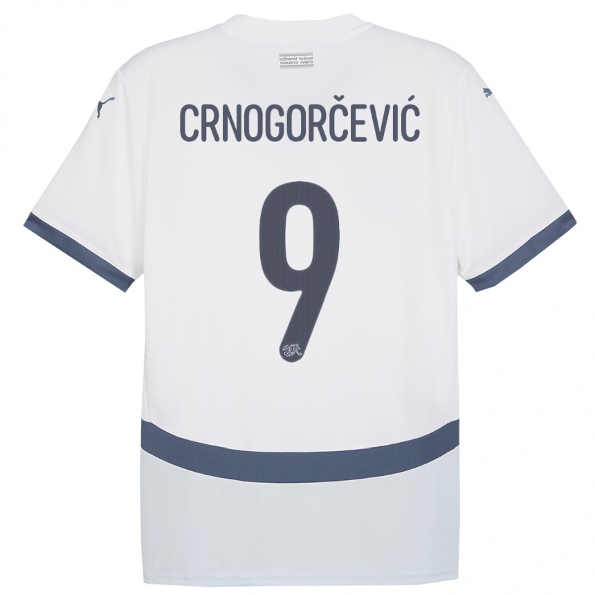 Women Football Switzerland Ana Maria Crnogorcevic #9 White Away Jersey 24-26 T-Shirt Nz