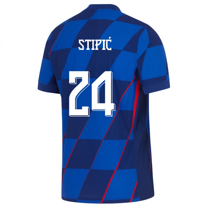 Women Football Croatia Mihael Stipic #24 Blue Away Jersey 24-26 T-Shirt Nz