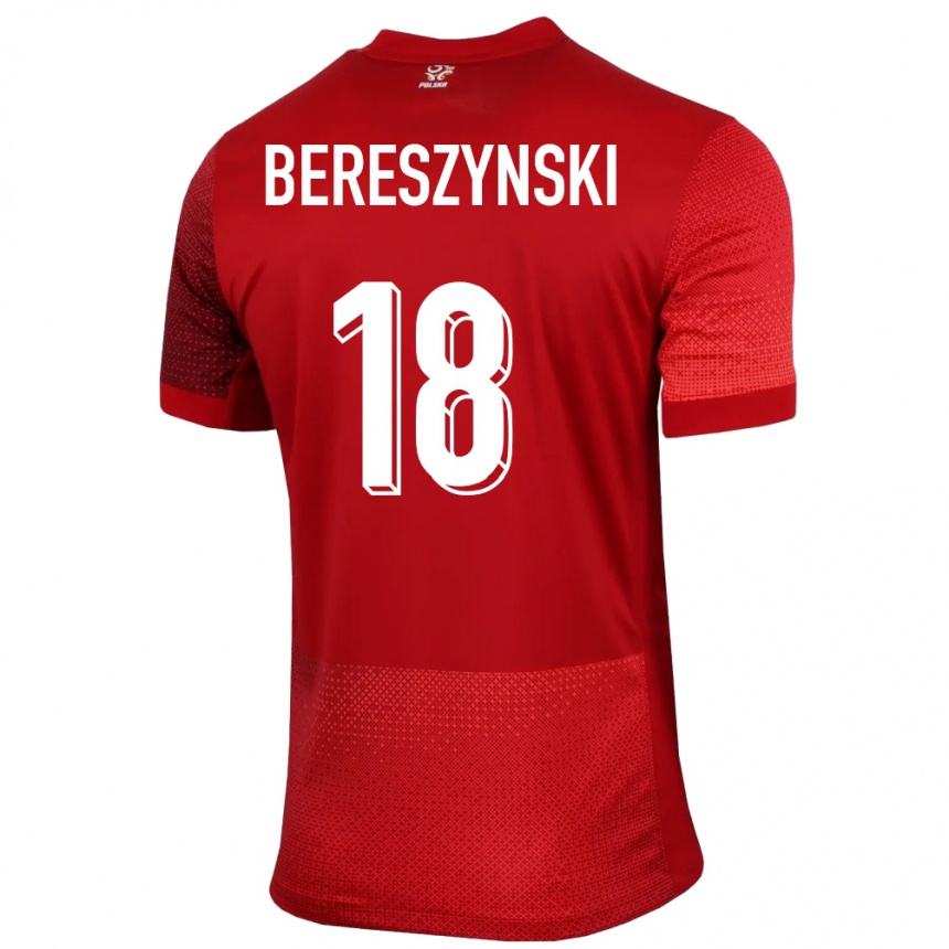 Women Football Poland Bartosz Bereszynski #18 Red Away Jersey 24-26 T-Shirt Nz