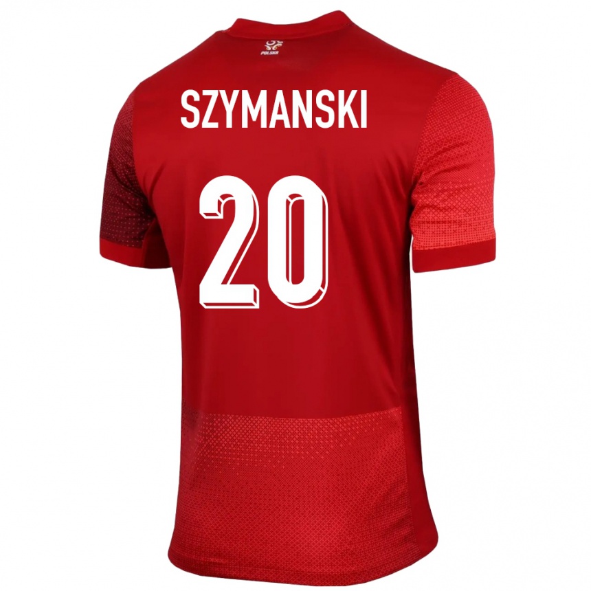 Women Football Poland Sebastian Szymanski #20 Red Away Jersey 24-26 T-Shirt Nz