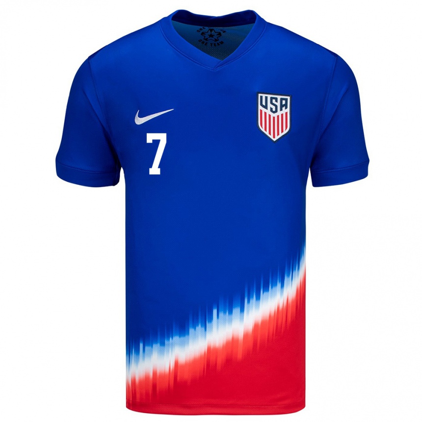 Women Football United States Brian Romero #7 Blue Away Jersey 24-26 T-Shirt Nz