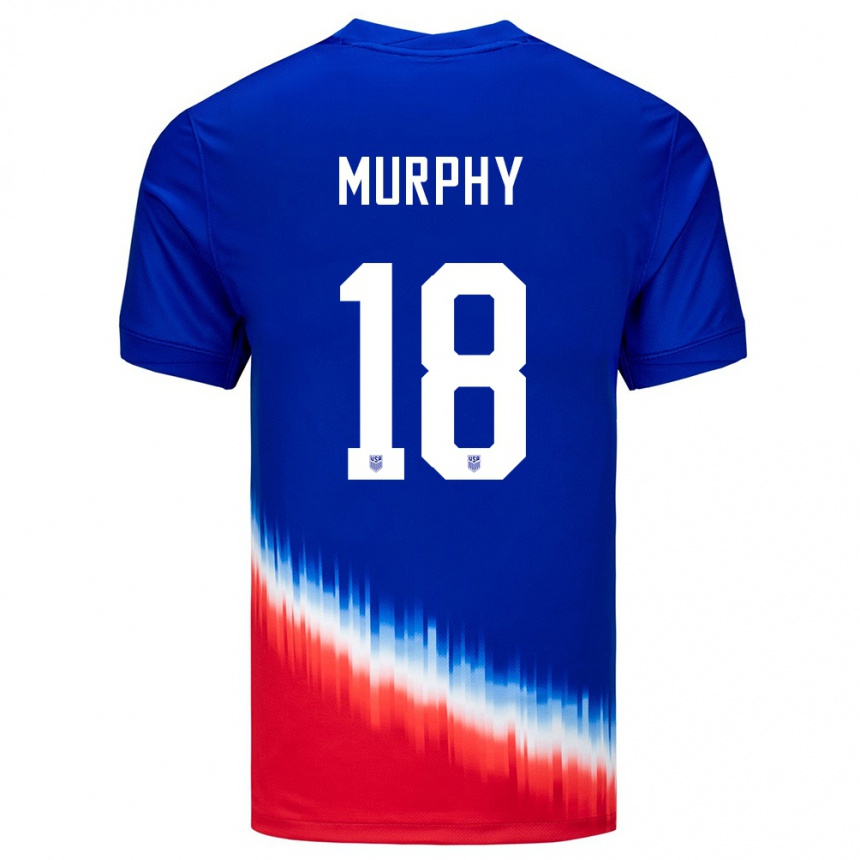 Women Football United States Casey Murphy #18 Blue Away Jersey 24-26 T-Shirt Nz