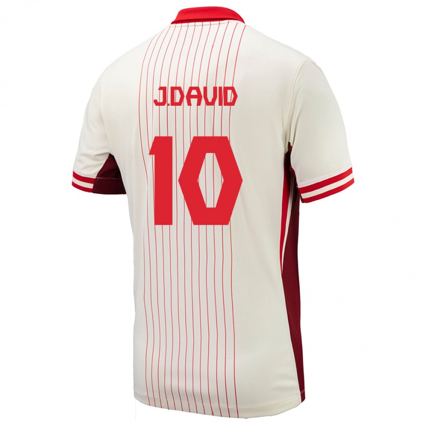 Women Football Canada Jonathan David #10 White Away Jersey 24-26 T-Shirt Nz