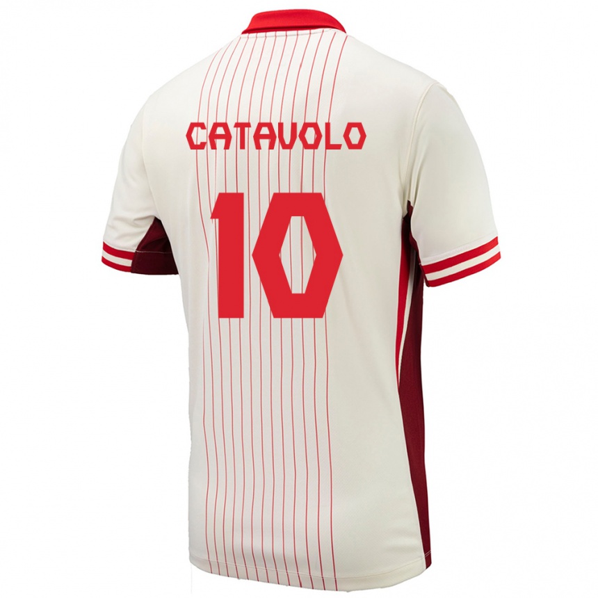 Women Football Canada Matthew Catavolo #10 White Away Jersey 24-26 T-Shirt Nz