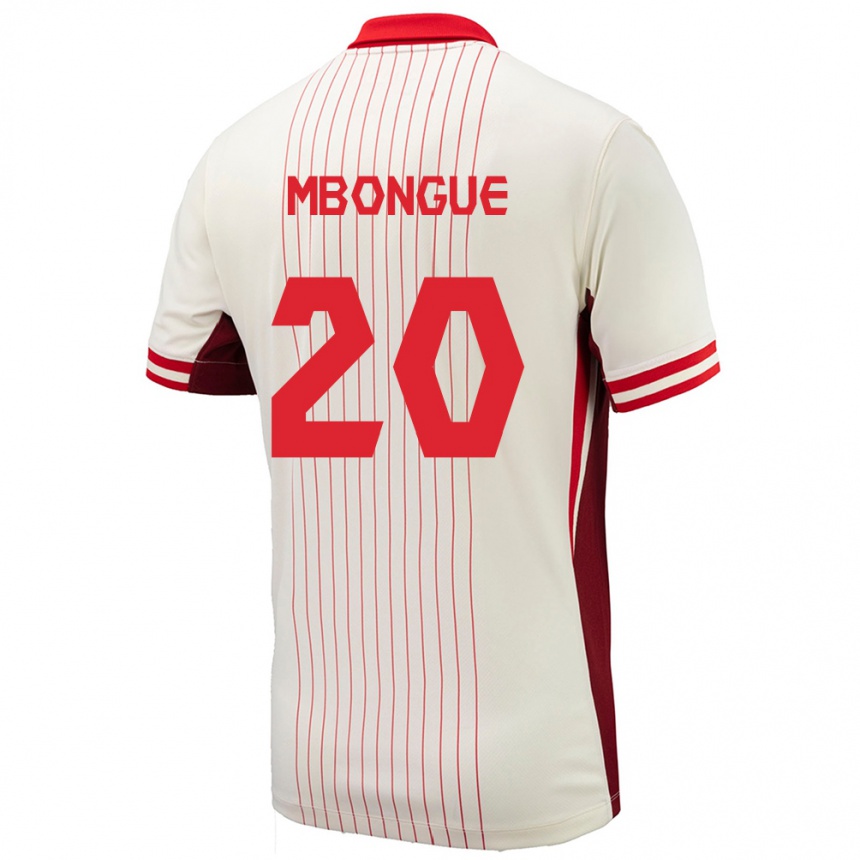 Women Football Canada Hugo Mbongue #20 White Away Jersey 24-26 T-Shirt Nz