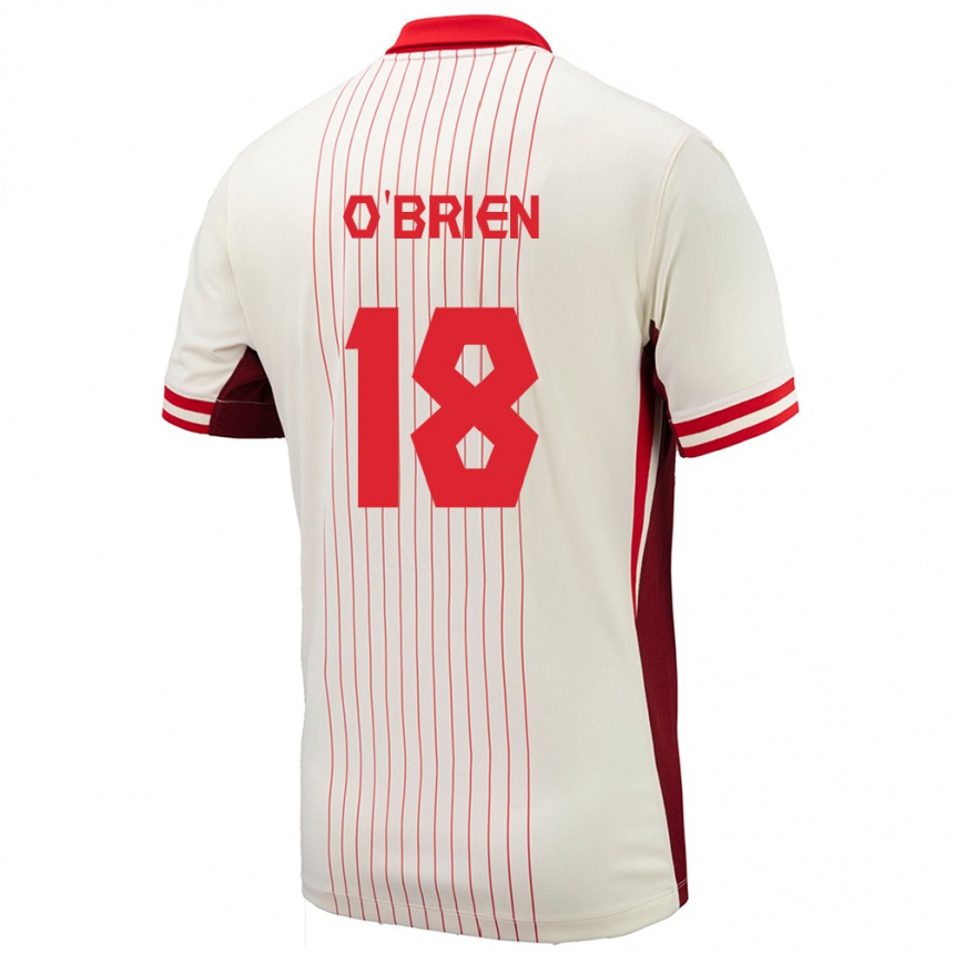 Women Football Canada Alexander O'brien #18 White Away Jersey 24-26 T-Shirt Nz