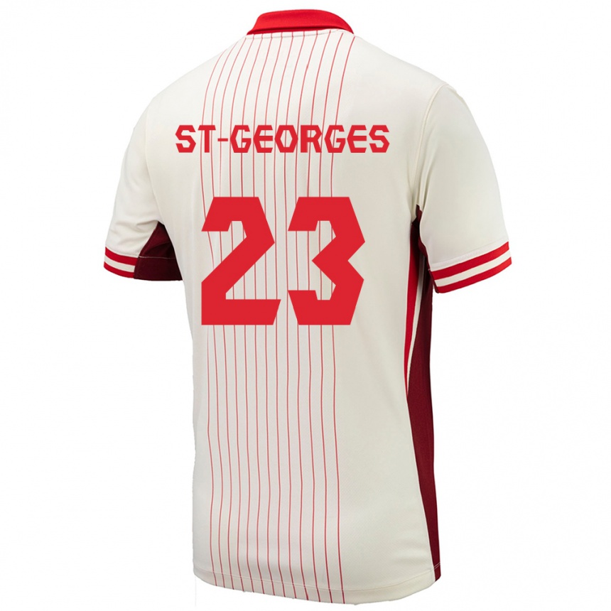 Women Football Canada Bianca St Georges #23 White Away Jersey 24-26 T-Shirt Nz