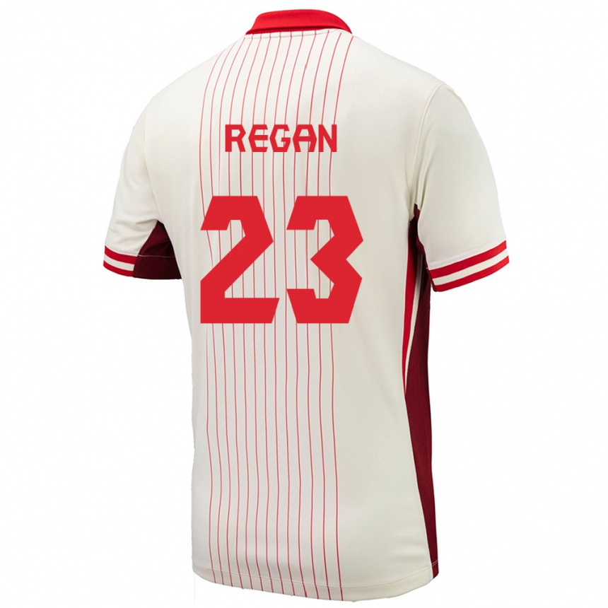 Women Football Canada Emma Regan #23 White Away Jersey 24-26 T-Shirt Nz