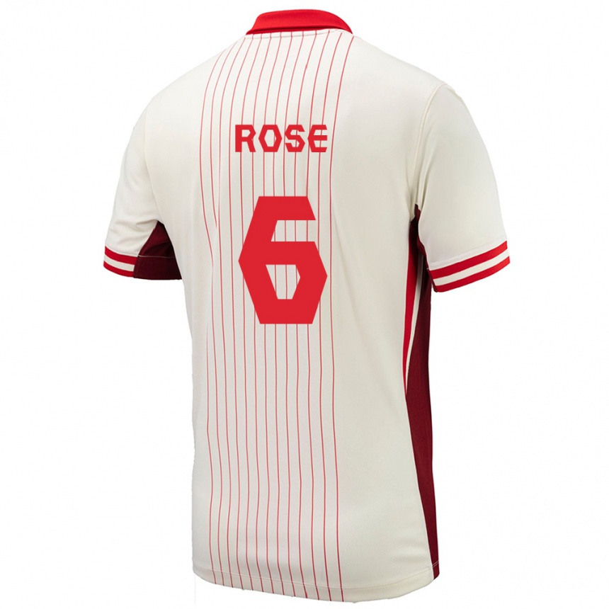 Women Football Canada Deanne Rose #6 White Away Jersey 24-26 T-Shirt Nz