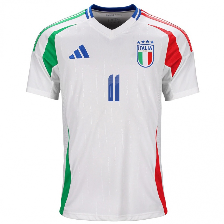 Women Football Italy Giacomo Raspadori #11 White Away Jersey 24-26 T-Shirt Nz