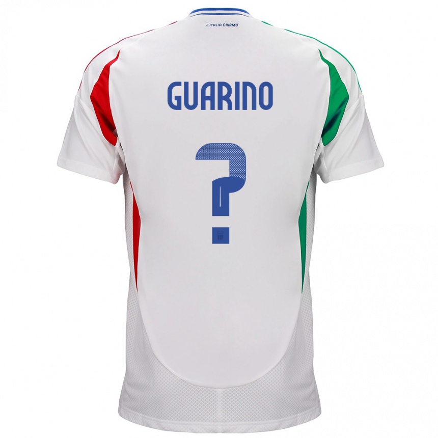 Women Football Italy Gabriele Guarino #0 White Away Jersey 24-26 T-Shirt Nz